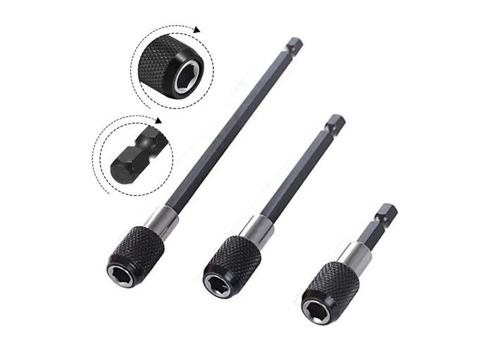 1/4 inç Baş Uzantı Çubuğu Toplu Magnetik tornavida Hızlı Transfer Kılavuzu Kendini Kilitleyen Uzantı Çubuğu 150mm El Araçları