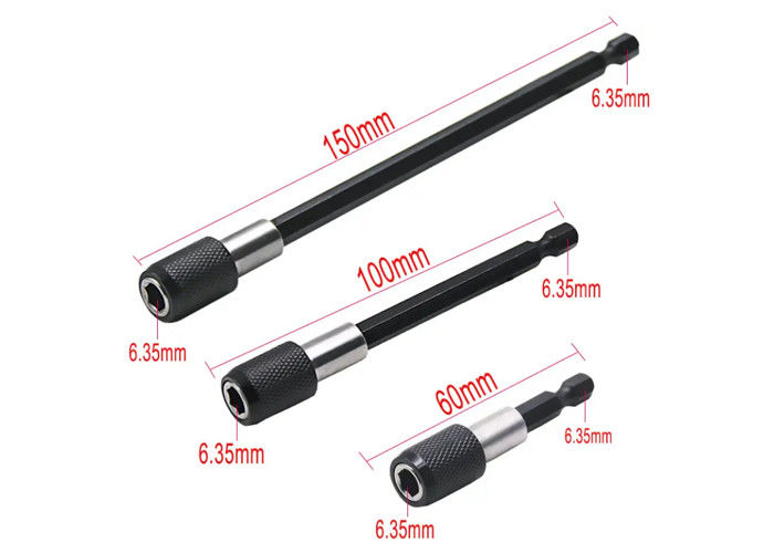 1/4 inç Baş Uzantı Çubuğu Toplu Magnetik tornavida Hızlı Transfer Kılavuzu Kendini Kilitleyen Uzantı Çubuğu 150mm El Araçları